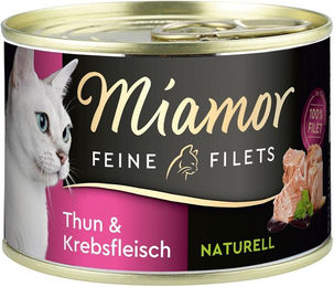 Produktbild von Miamor Feine Filets Naturell Thunfisch und Krebsfleisch Katzenfutter Adult 12x156g ohne Farb- und Aromastoffe