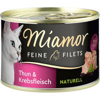 Produktbild von Miamor Feine Filets Naturell Thunfisch und Krebsfleisch Katzenfutter Adult 12x156g ohne Farb- und Aromastoffe