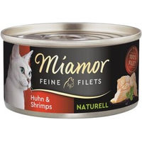 Produktbild von Miamor Feine Filets Naturelle Huhn und Shrimps Katzen Nassfutter 48x80 g