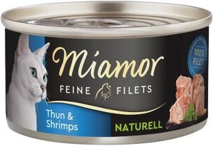 Produktbild von Miamor Feine Filets Naturelle Thunfisch und Garnele Katzen Nassfutter für alle Altersstufen 96x80 g - 96 x 80 g