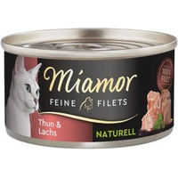 Produktbild von Miamor Feine Filets Naturelle Thunfisch und Lachs Katzenfutter 96x80 g - 96 x 80 g