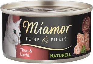 Produktbild von Miamor Feine Filets Naturelle Thunfisch und Lachs Katzenfutter für alle Altersstufen 48x80 g - 48 x 80 g