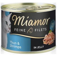 Produktbild von Miamor Feine Filets Stückchen in Gelee Thunfisch und Garnele für Katzen 48x185 g - 48 x 185 g