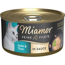 Produktbild von Miamor Feine Filets Stückchen in Sauce Huhn und Thunfisch für Katzen 48x85g