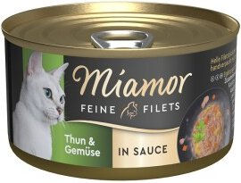 Produktbild von Miamor Feine Filets Stückchen in Sauce Thunfisch und Huhn ohne Farb- und Aromastoffe sowie Konservierungsstoffe 24x85 g