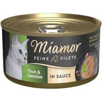 Produktbild von Miamor Feine Filets Stückchen in Sauce Thunfisch und Huhn ohne Farb- und Aromastoffe sowie Konservierungsstoffe 24x85 g
