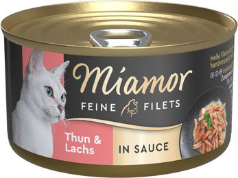 Produktbild von Miamor Feine Filets Stückchen in Soße Thunfisch Lachs Huhn für Katzen Adult 24 x 85 g