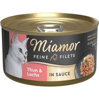 Produktbild von Miamor Feine Filets Stückchen in Soße Thunfisch Lachs Huhn für Katzen Adult 24 x 85 g