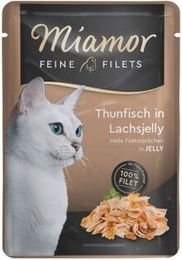Produktbild von Miamor Feine Filets Thunfisch in Lachsjelly Katzen Nassfutter für alle Altersstufen 48x100 g - 48 x 100 g