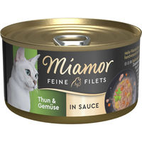 Produktbild von Miamor Feine Filets Thunfisch mit Gemüse in Sauce 48x85g Katzenfutter