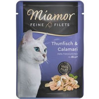 Produktbild von Miamor Feine Filets Thunfisch und Calamari in Gelee für Katzen 48x100 g - 48 x 100 g