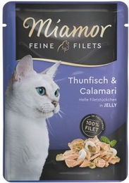 Produktbild von Miamor Feine Filets Thunfisch und Calamari in Gelee für Katzen Senior 96x100 g - 96 x 100 g