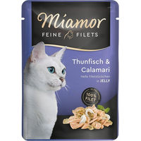 Produktbild von Miamor Feine Filets Thunfisch und Calamari Katzen Nassfutter Adult ohne Konservierungsstoffe 48x100g