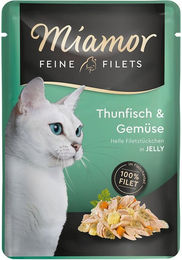 Produktbild von Miamor Feine Filets Thunfisch und Gemüse für Katzen Adult ohne Farb- und Aromastoffe 48x100g