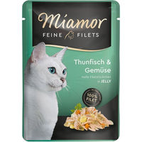 Produktbild von Miamor Feine Filets Thunfisch und Gemüse für Katzen Adult ohne Farb- und Aromastoffe 48x100g
