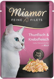 Produktbild von Miamor Feine Filets Thunfisch und Krebs in Gelee 24x100g Katzenfutter