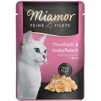 Produktbild von Miamor Feine Filets Thunfisch und Krebs in Gelee 24x100g Katzenfutter