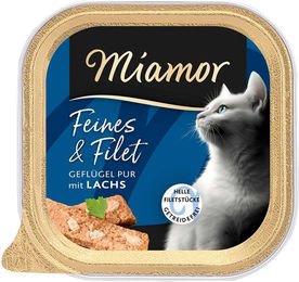Miamor Feines Filet Geflügel Pur mit Lachs getreidefrei 16x100 g – Bild 1 von 2