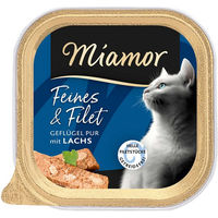 Produktbild von Miamor Feines & Filet Katzen Nassfutter Geflügel und Lachs Getreidefrei Glutenfrei 16 x 100 g