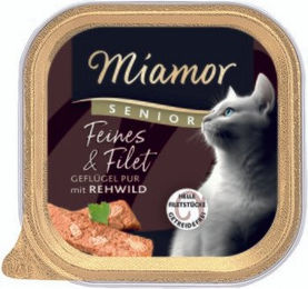 Produktbild von Miamor Feines & Filet Katzen Nassfutter Senior Geflügel und Reh 16x100g