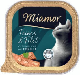 Produktbild von Miamor Feines & Filet Katzenfutter Geflügel Pur & Forelle Adult 16x100g
