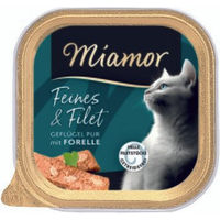 Produktbild von Miamor Feines & Filet Katzenfutter Geflügel Pur & Forelle Adult 16x100g