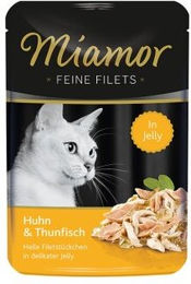 Produktbild von Miamor Katzen Nassfutter Feine Filets Huhn und Thunfisch in Jelly 48x100 g - 48 x 100 g