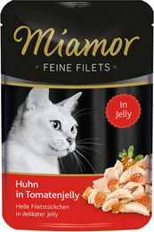 Produktbild von Miamor Katzen Nassfutter Feine Filets in Gelee Huhn 24 Beutel à 100 g - 24 x 100 g