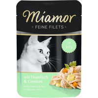 Produktbild von Miamor Katzen Nassfutter Feine Filets in Gelee mit Thunfisch und Fisch 24 Beutel à 100 g - 24 x 100 g