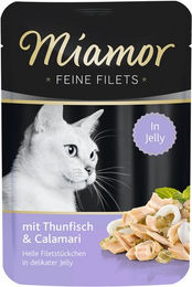 Produktbild von Miamor Katzen Nassfutter Feine Filets in Gelee mit Thunfisch und Fisch 24 Beutel à 100 g - 24 x 100 g