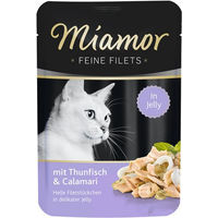 Produktbild von Miamor Katzen Nassfutter Feine Filets in Gelee mit Thunfisch und Fisch 24 Beutel à 100 g - 24 x 100 g