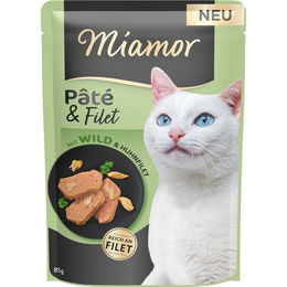 Produktbild von Miamor Katzen Nassfutter Paté und Filet mit Wild getreidefrei 10x85g