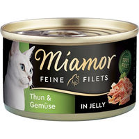 Produktbild von Miamor Katzenfutter Feine Filets in Jelly Thunfisch und Gemüse für erwachsene Katzen 48x100g - 48 x 100 g