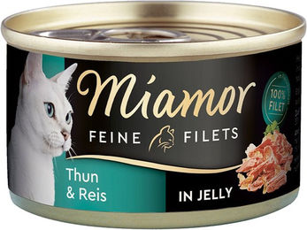Produktbild von Miamor Katzenfutter Feine Filets mit Thunfisch und Reis für erwachsene Katzen 24x100g