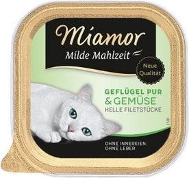 Produktbild von Miamor Milde Mahlzeit Katzen Nassfutter Geflügel mit Gemüse Stückchen in Sauce Adult 16x100 g - 16 x 100 g