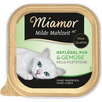 Produktbild von Miamor Milde Mahlzeit Katzen Nassfutter Geflügel mit Gemüse Stückchen in Sauce Adult 16x100 g - 16 x 100 g