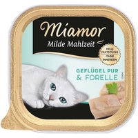 Produktbild von Miamor Milde Mahlzeit Katzenfutter Geflügel Pur und Forelle Sensitive Adult 16x100g - 16 x 100 g