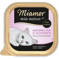 Produktbild von Miamor Milde Mahlzeit Schonkost Geflügel und Schinken für Katzen 32x100 g - 32 x 100 g