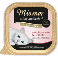 Produktbild von Miamor Milde Mahlzeit Senior Katzenfutter Geflügel und Rind 16x100 g