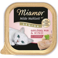 Produktbild von Miamor Milde Mahlzeit Senior Katzenfutter Geflügel und Rind mit Stückchen in Sauce 16x100g - 16 x 100 g