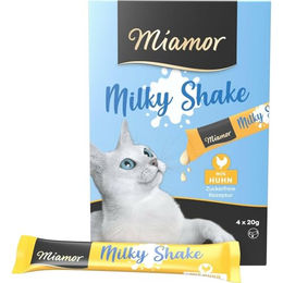 Produktbild von Miamor Milky Shake Katzensnack Huhn Creme für erwachsene Katzen 4x20g - 4 x 20 g