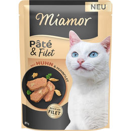 Produktbild von Miamor Paté und Filet mit Huhn getreidefrei ohne Konservierungsstoffe 10x85g