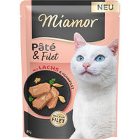 Produktbild von Miamor Paté und Filet mit Lachs getreidefrei ohne Konservierungsstoffe 10x85g