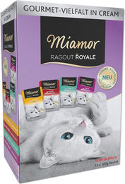 Produktbild von Miamor Ragout Royale Cream Vielfalt Katzen Nassfutter Stückchen in Sauce 60x100g