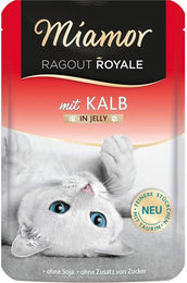 Produktbild von Miamor Ragout Royale Kalb und Geflügel Stückchen in Gelee für Katzen Adult 22x100g