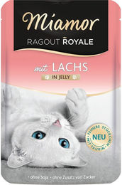 Produktbild von Miamor Ragout Royale Katzen Nassfutter Lachs in Gelee für erwachsene Katzen 22x100g