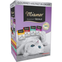 Produktbild von Miamor Ragout Royale Katzen Nassfutter Vielfalt Kalb Ente Lachs 12 x 100 g Beutel - 12 x 100 g