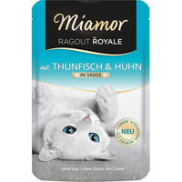 Produktbild von Miamor Ragout Royale Katzenfutter mit Thunfisch und Huhn in Sauce für erwachsene Katzen 22x100g