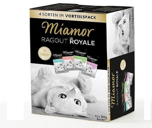 Miamor Ragout Royale Katzennassfutter Multi Mix Stückchen in Sauce für erwachsene Katzen 48 x 100 g ohne Konservierungsstoffe und Aromastoffe - 12 x 100 g – Bild 1 von 8