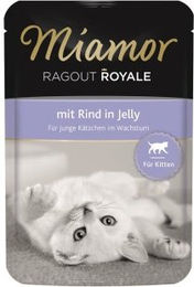 Produktbild von Miamor Ragout Royale Kitten Nassfutter Rind und Geflügel Stückchen in Gelee 22x100 g - 22 x 100 g